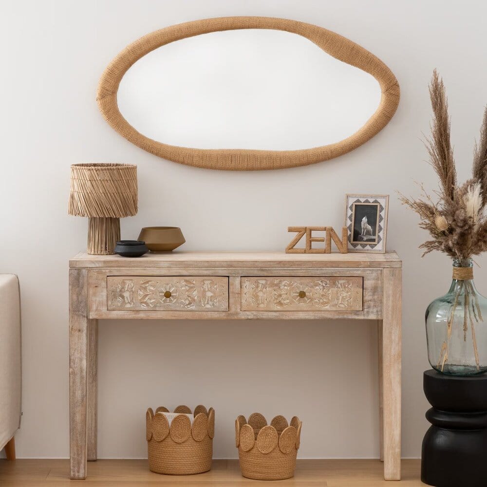 Alpha 55 Beige Miroir corde organique "Laia"