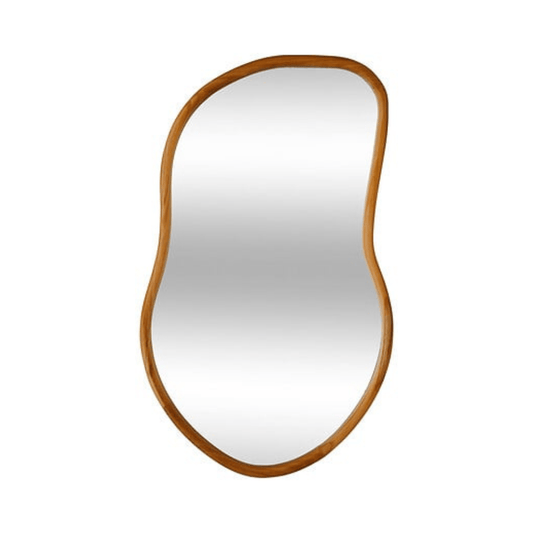 Alpha 55 Beige Miroir organique Livia en bois naturel