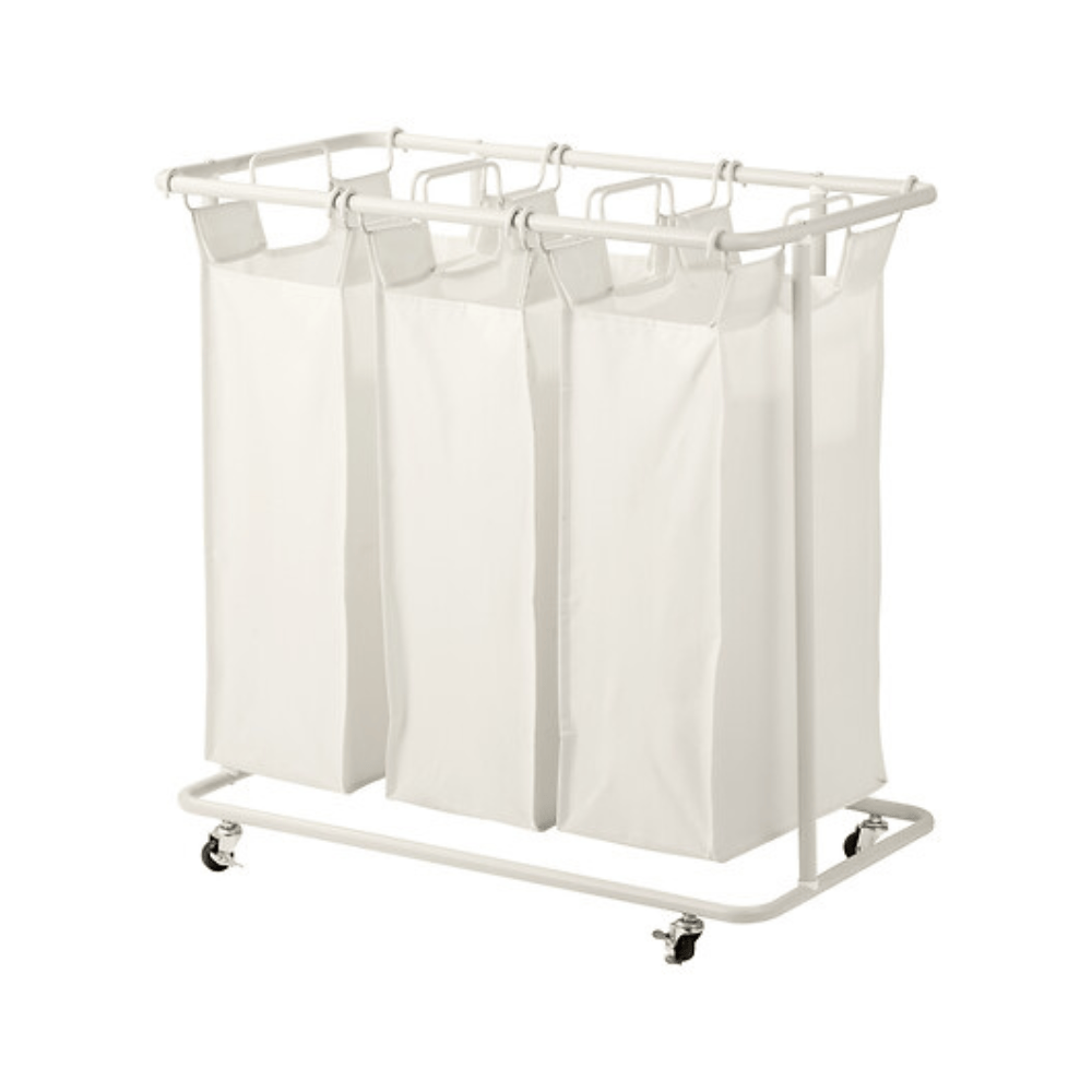 Alpha 55 Beige Panier à Linge 3 Bacs 47,7 L