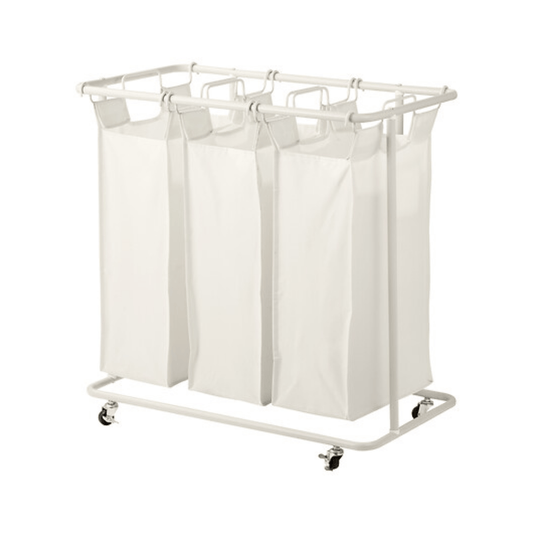 Alpha 55 Beige Panier à Linge 3 Bacs 47,7 L