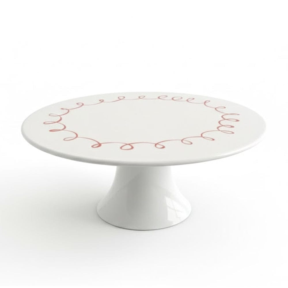 Alpha 55 Beige Plat à Gâteau sur Pied Bicolore – Design & Chic