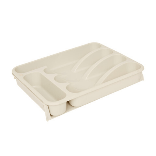 Alpha 55 Beige Range-Couverts Extensible Poly 6 Compartiments
