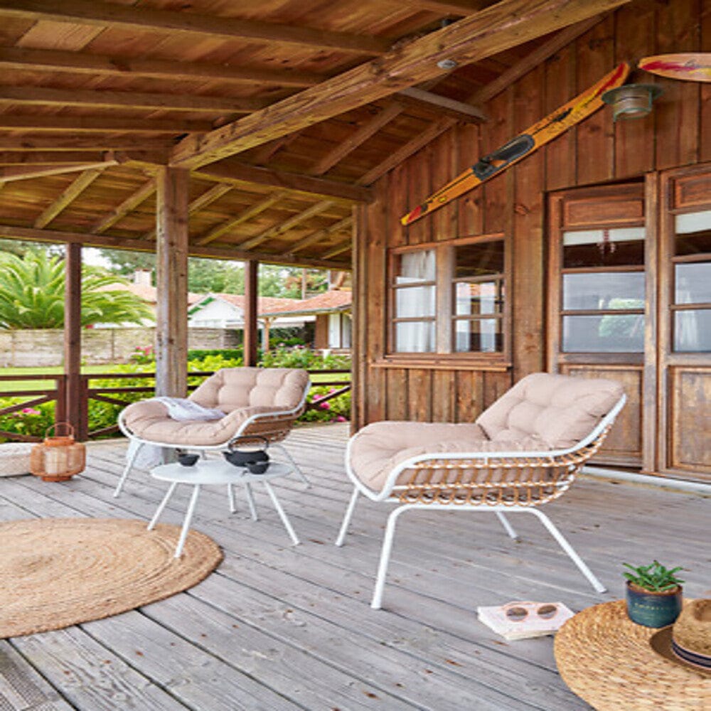 Alpha 55 Beige Salon de jardin duo "Paopao"