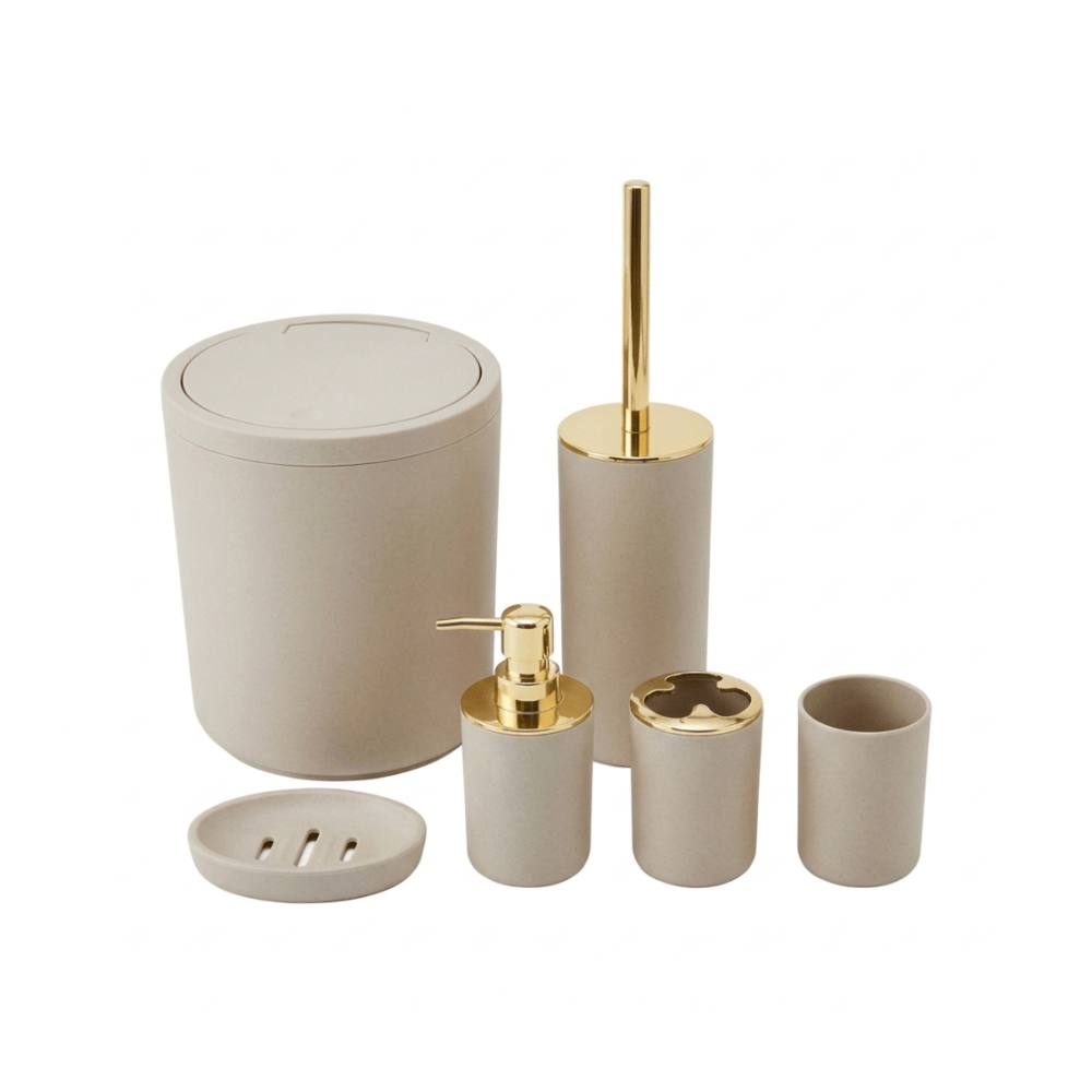 Alpha 55 Beige Set de 6 accessoires de salle de bain