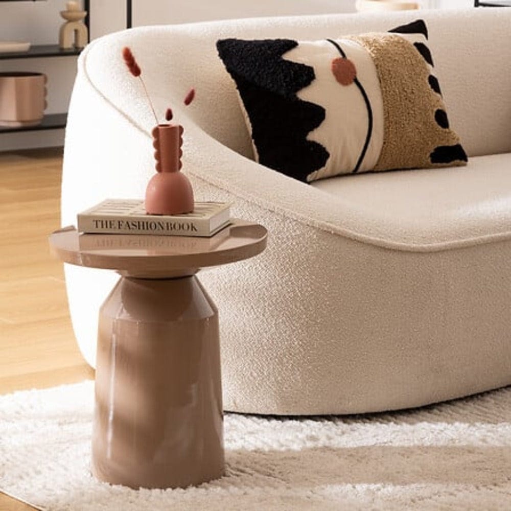 Alpha 55 Beige Table d'appoint totem en métal