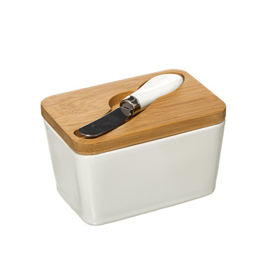 Alpha 55 Beurrier avec couteau "Seramik" céramique et bambou