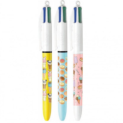 Alpha 55 Bic, 3 stylos à bille de 4 couleurs "Cute Food"