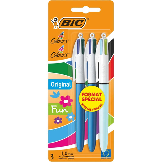 Alpha 55 BIC 4 Couleurs Stylo x3 Fun en Blister