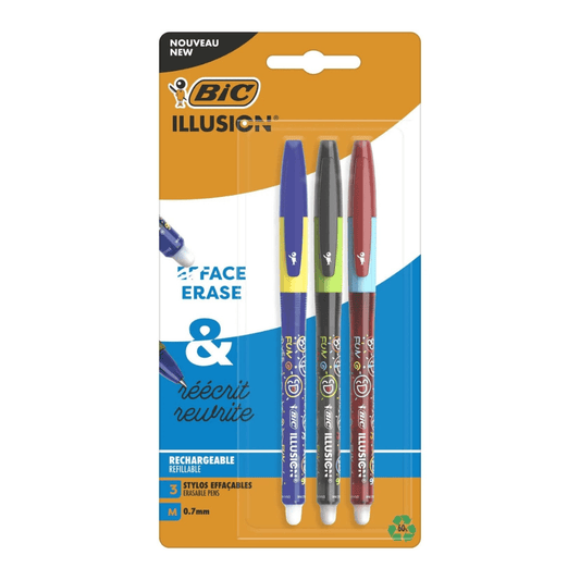 Alpha 55 BIC Illusion – Lot de 3 Stylos Effaçables Gel