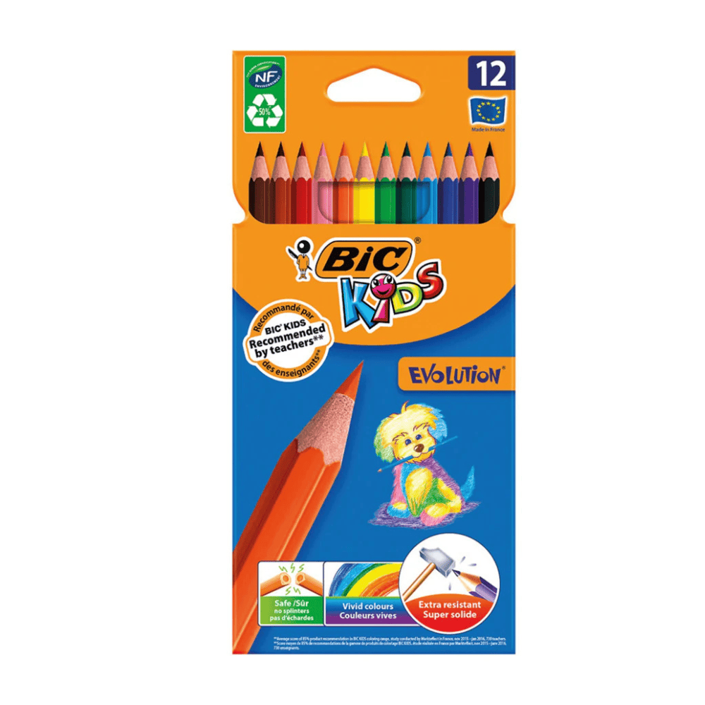 Alpha 55 BIC Kids Evo Ecolutions 12 Crayons de Couleur