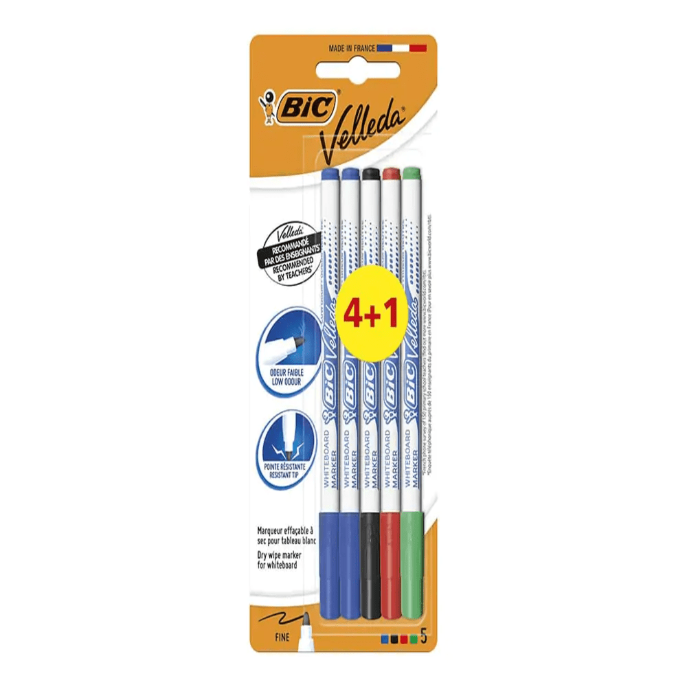 Alpha 55 Bic, Set de 5 feutre Velleda 1721 en blister