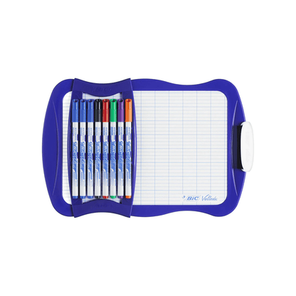 Alpha 55 BIC velleda ardoise 21x31 cliiip + 8feutres