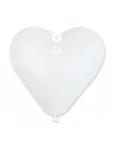 Alpha 55 Blanc 25 Ballons Cœur en latex 44 cm