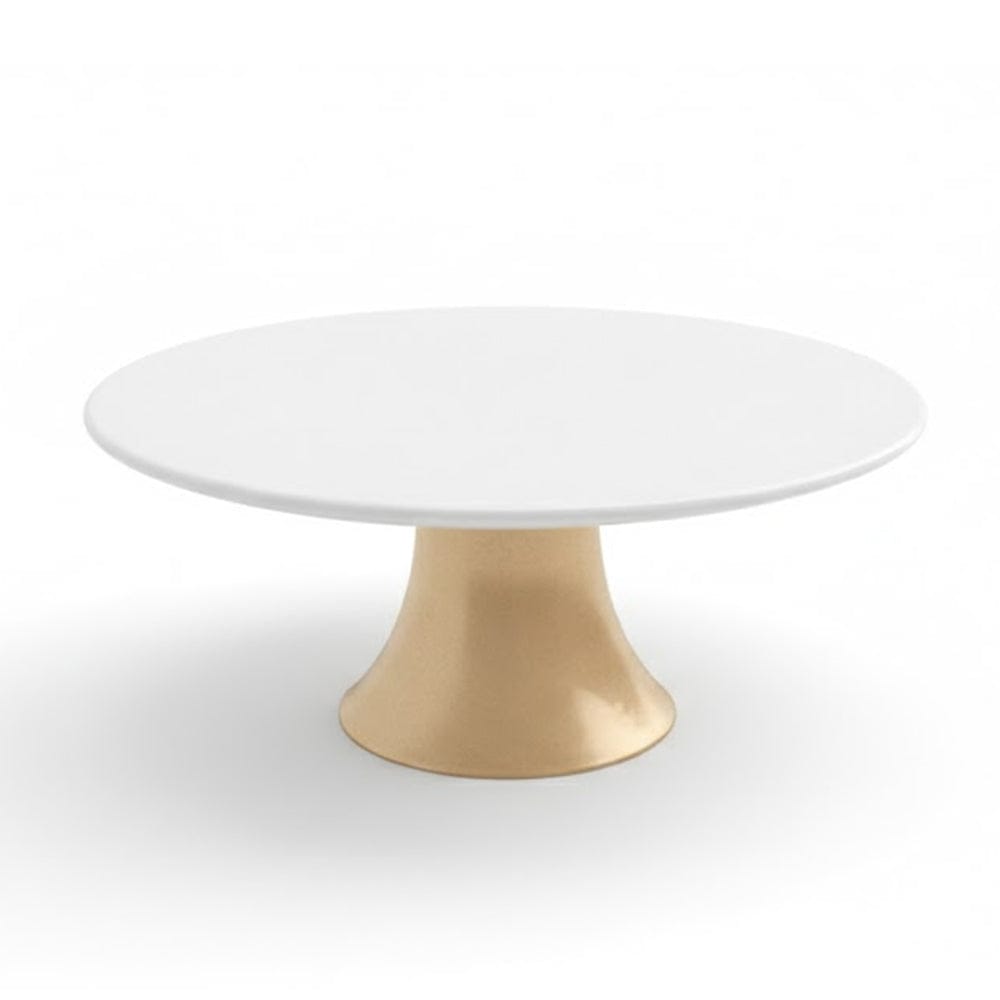 Alpha 55 Blanc doré Plat à Gâteau sur Pied Bicolore – Design & Chic