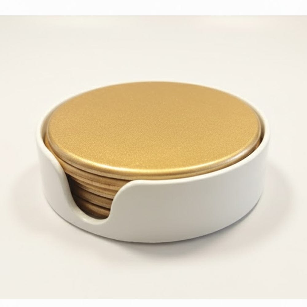 Alpha 55 Blanc doré Set de 8 Sous-Verres Bicolores – Design & Chic