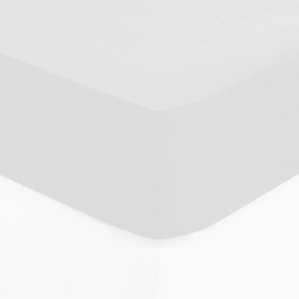 Alpha 55 Blanc Drap housse pour 1 personnes en coton