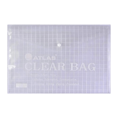 Alpha 55 blanc Enveloppe A4 à Bouton Atlas Clear Bag