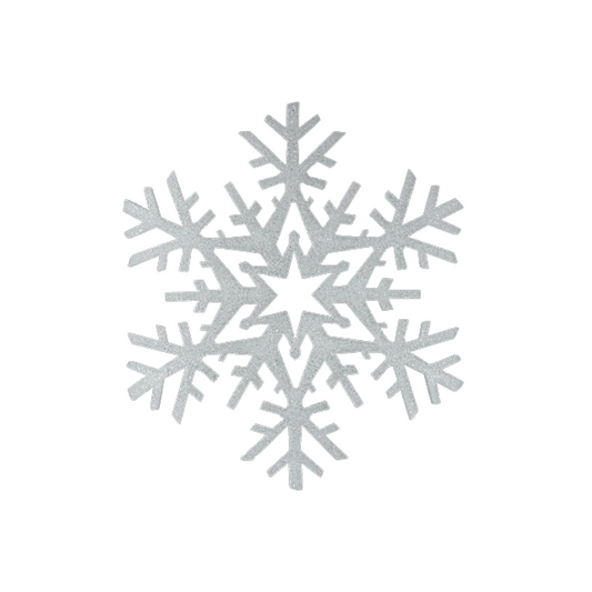 Alpha 55 Blanc Flocon pailleté à suspendre – Déco Noël Alpha55