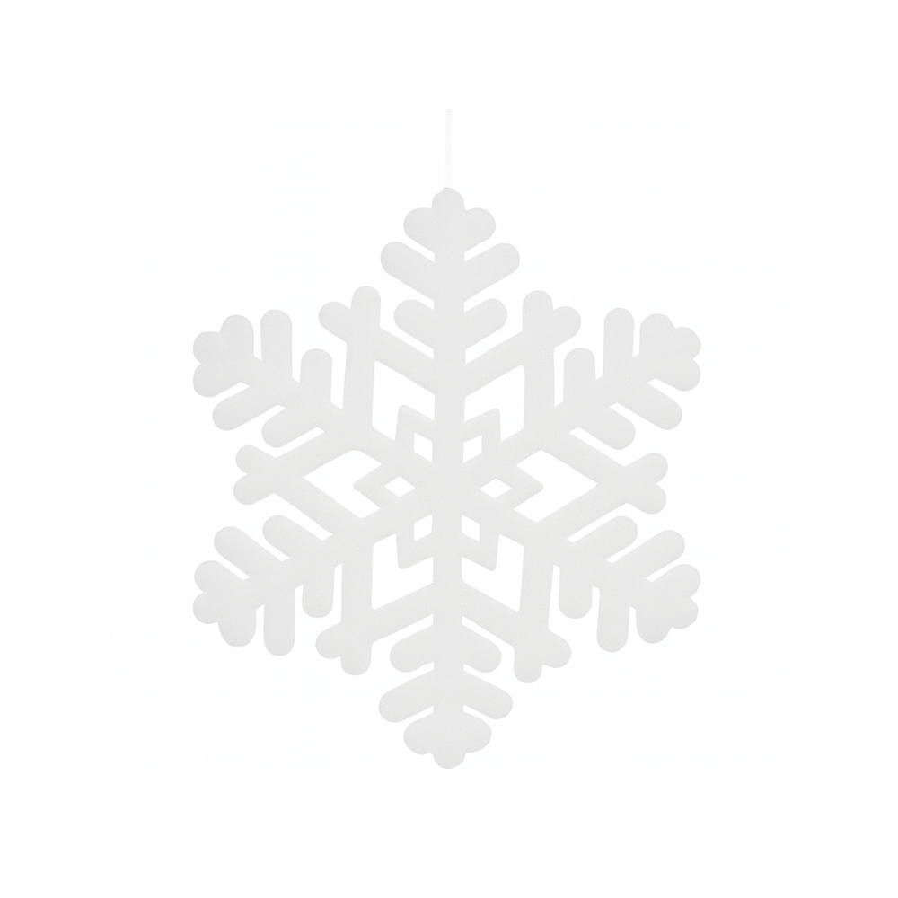 Alpha 55 Blanc Flocon pailleté à suspendre – Déco Noël Alpha55