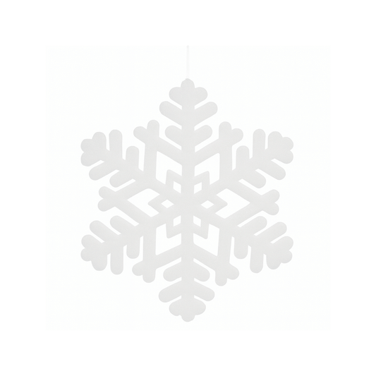 Alpha 55 Blanc Flocon pailleté à suspendre – Déco Noël Alpha55