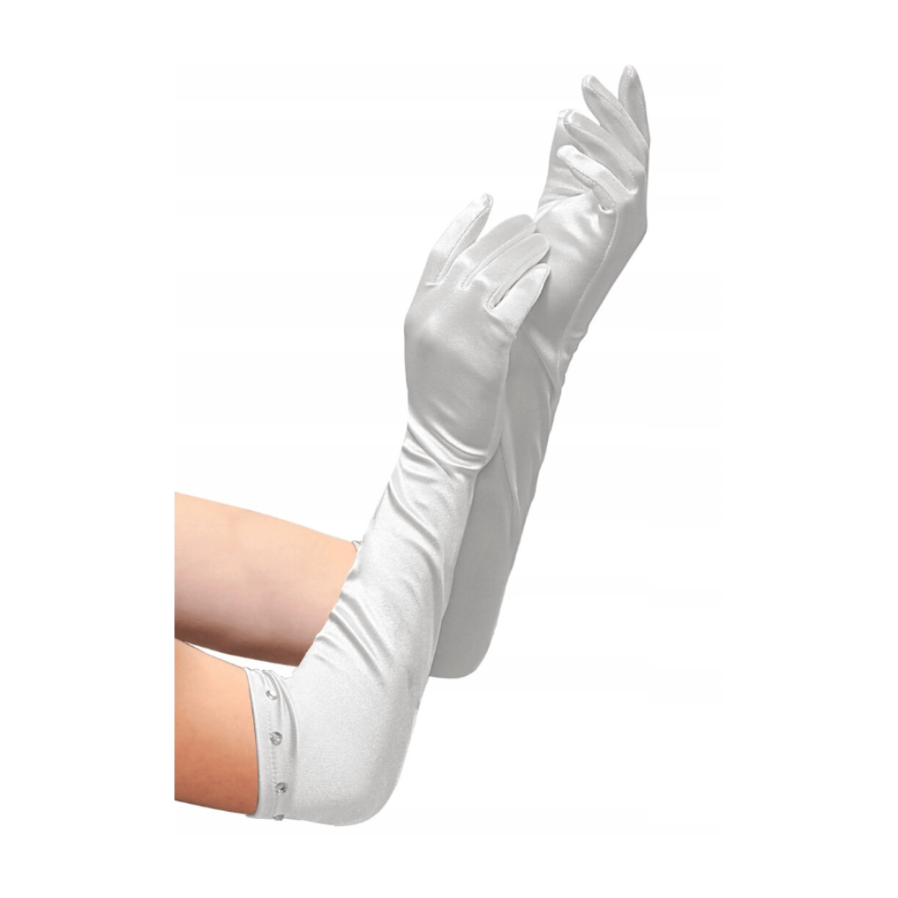 Alpha 55 Blanc Gants Longs Satin Enfant – Déguisement