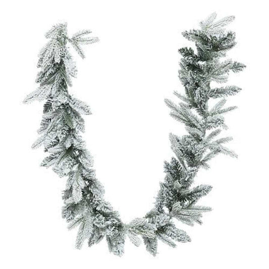 Alpha 55 Blanc Guirlande sapin vert enneigé – Décoration de Noël naturelle