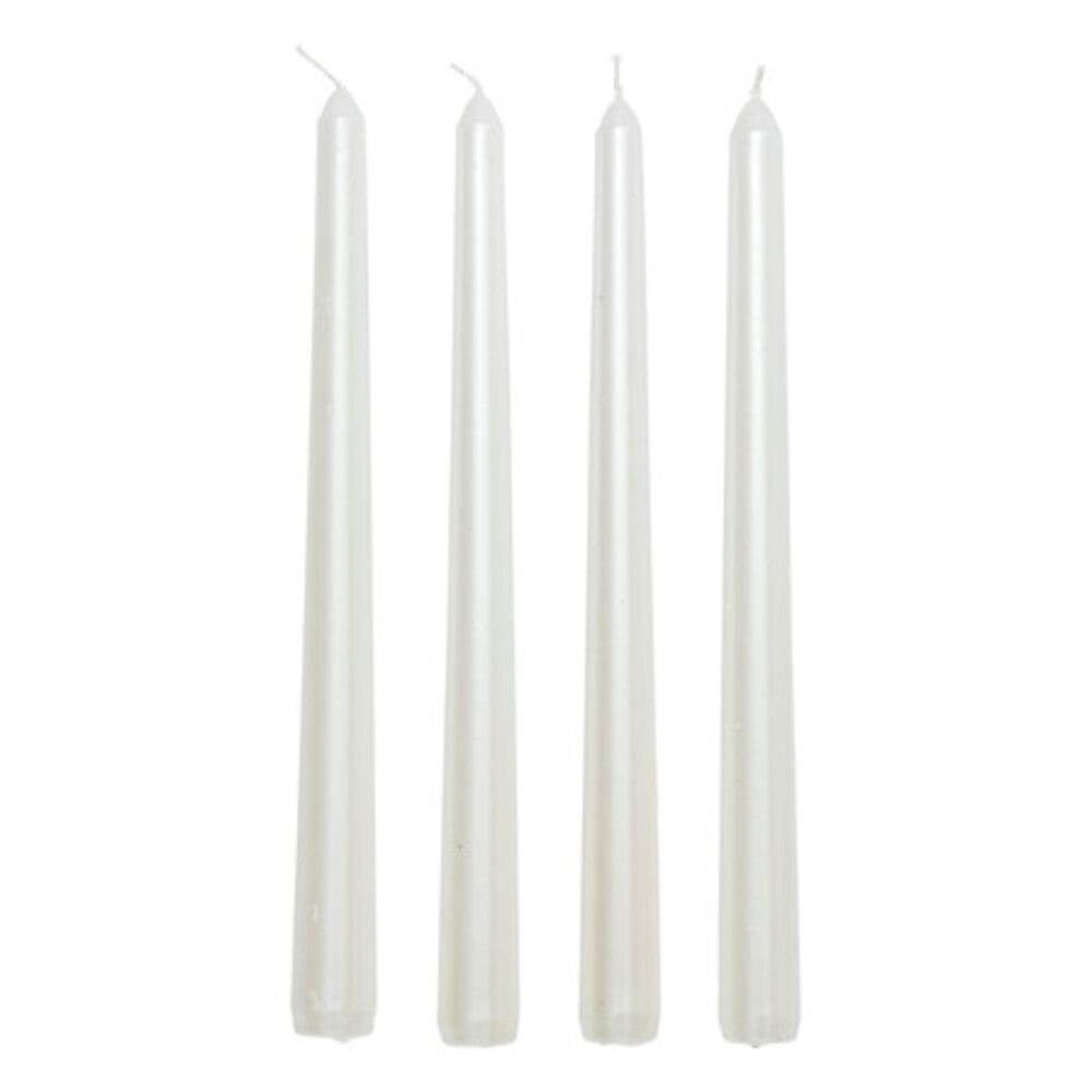 Alpha 55 Blanc Lot de 4 bougies bâton 25 cm – Élégance satinée