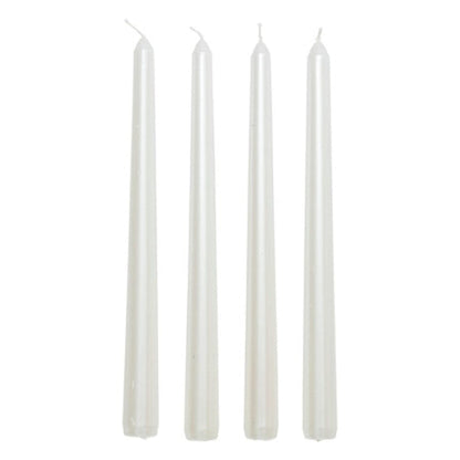 Alpha 55 Blanc Lot de 4 bougies bâton 25 cm – Élégance satinée