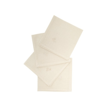 Alpha 55 Blanc Lot de 4 serviettes de table broderie