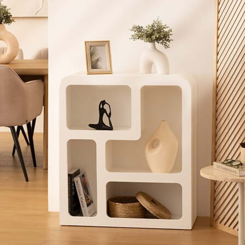 Alpha 55 Blanc Meuble étagère 4 niches "Soleya"