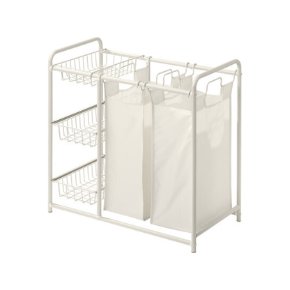 Alpha 55 Blanc Panier à Linge 2 Bacs 45 L avec 3 Tiroirs