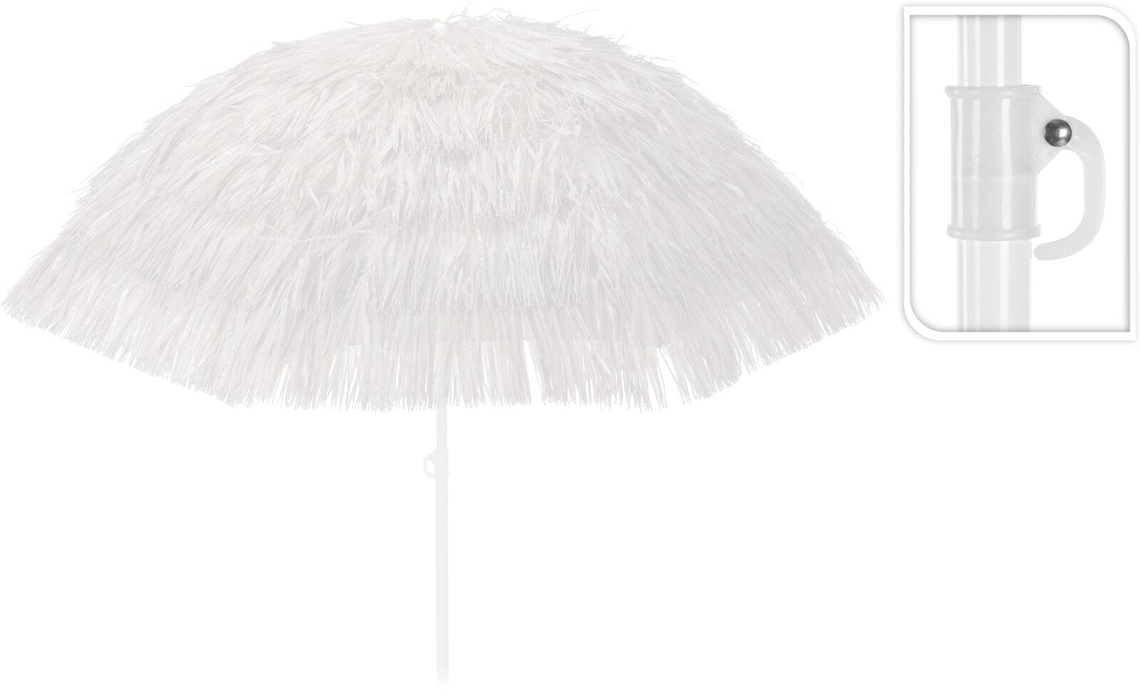 Alpha 55 Blanc Parasol Hawaïen 180 cm, couleurs assorties