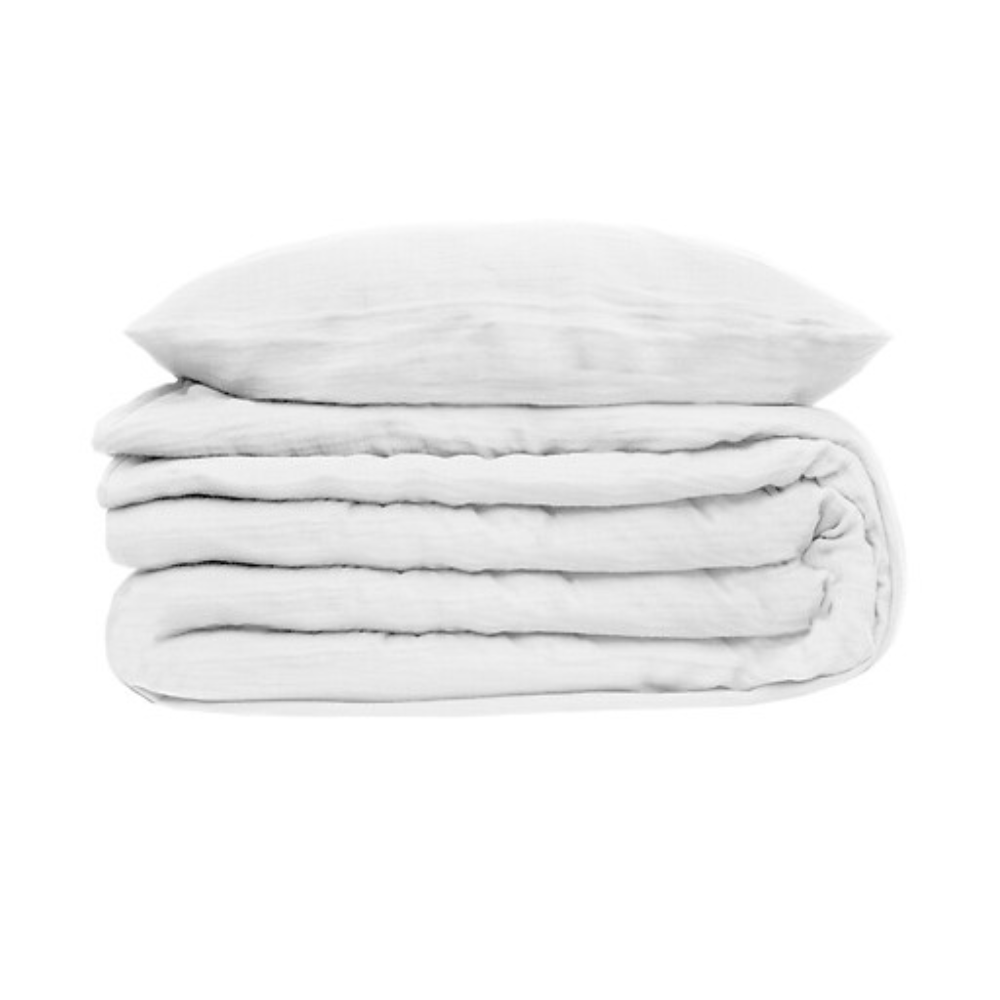 Alpha 55 Blanc Parure de Lit 260 x 240 cm Double Gaze de Coton