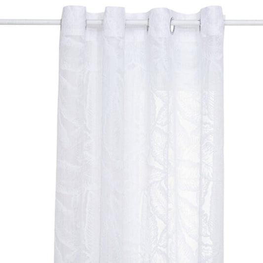 Alpha 55 Blanc Rideau voilage motifs feuilles "Lazi"