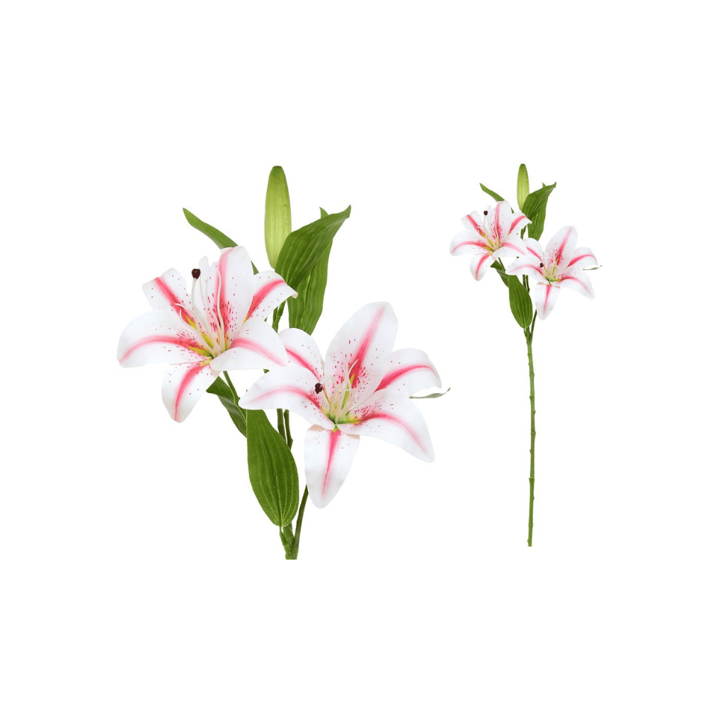 Alpha 55 Blanc rouge Tige de 3 lilium Real Touch décorative