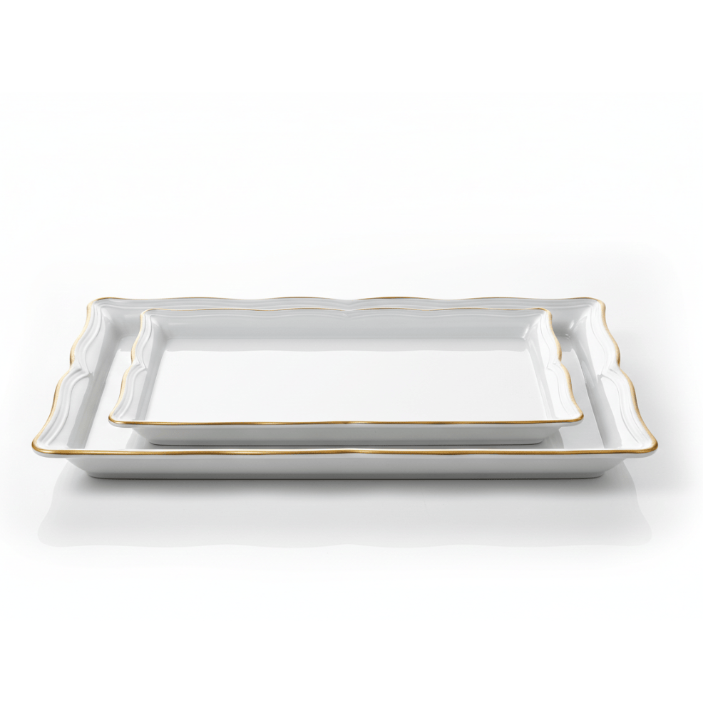 Alpha 55 Blanc Set de 2 plateaux unis pratiques
