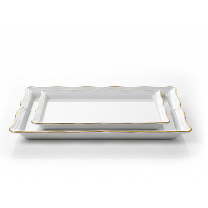 Alpha 55 Blanc Set de 2 plateaux unis pratiques