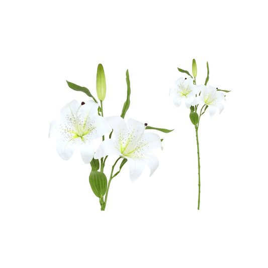 Alpha 55 Blanc Tige de 3 lilium Real Touch décorative