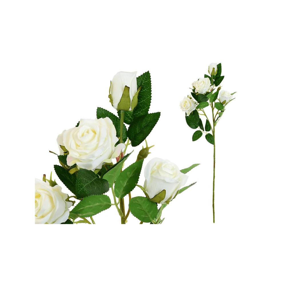 Alpha 55 Blanc Tige de 5 roses décoratives élégantes