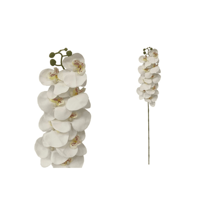 Alpha 55 Blanc Tige de 9 orchidées Real Touch décorative