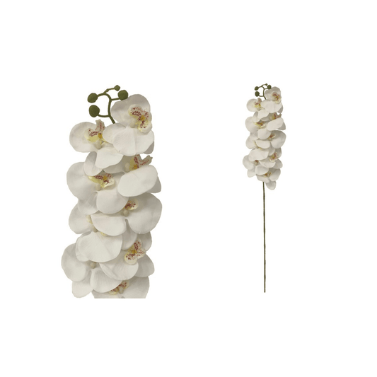 Alpha 55 Blanc Tige de 9 orchidées Real Touch décorative