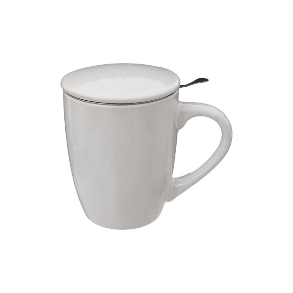 Alpha 55 Blanc Tisanière en faïence avec infuseur