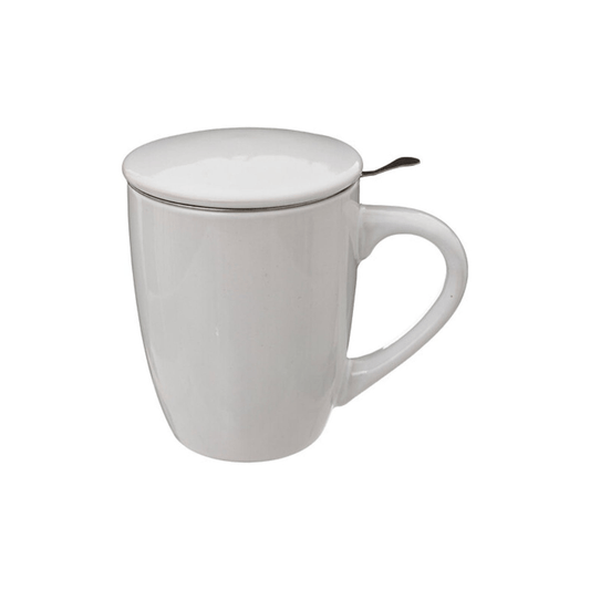 Alpha 55 Blanc Tisanière en faïence avec infuseur