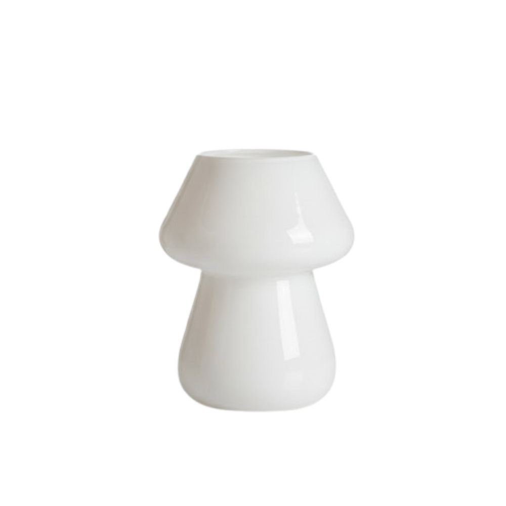 Alpha 55 Blanc Vase en Verre Forme Champignon – Design Original