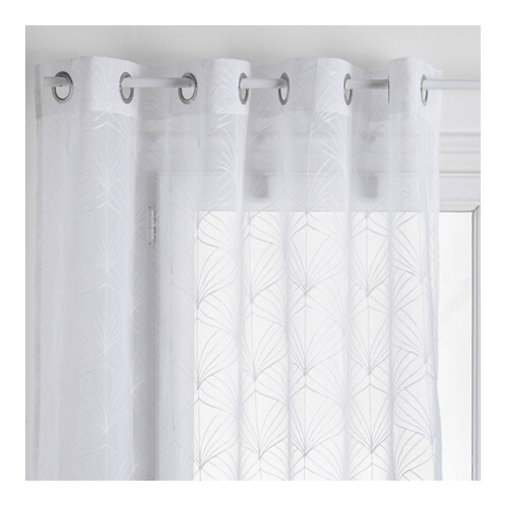 Alpha 55 Blanc Voilage Brodé Mia 140 x 240 cm Blanc