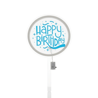 Alpha 55 Bleu Déco gâteaux  contour LED Happy Birthday