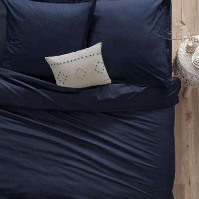 Alpha 55 Bleu encre Housse de couette 2 Personnes en Coton  240 x 220 cm
