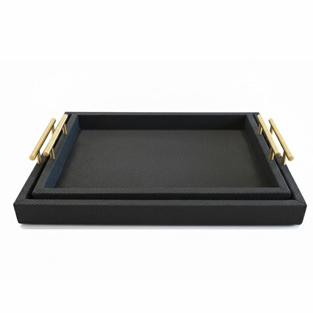 Alpha 55 Bleu marine Set de 2 Plateaux Finition Tissu – Chic