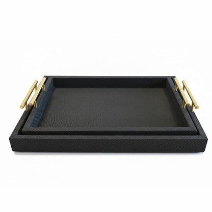 Alpha 55 Bleu marine Set de 2 Plateaux Finition Tissu – Chic