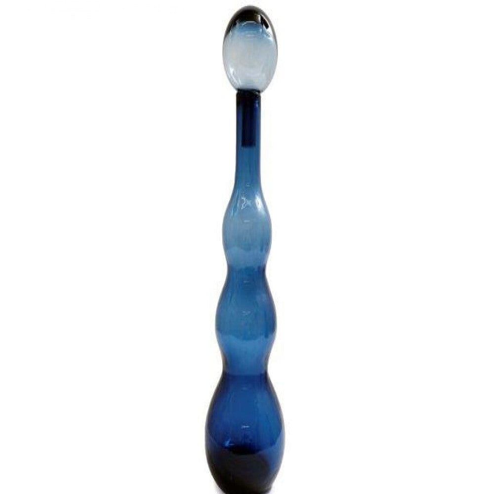 Alpha 55 Bleu / Moyen Vase ronde en verre avec couvercle